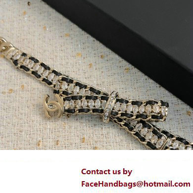 Chanel Metal, Calfskin  &  Strass Gold, Black  &  Crystal CHOKER ABA665 2023